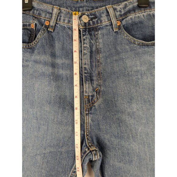Levis Jeans Mens 36x30 Blue 505 Regular Fit Medium Wash Denim - Picture 4 of 11